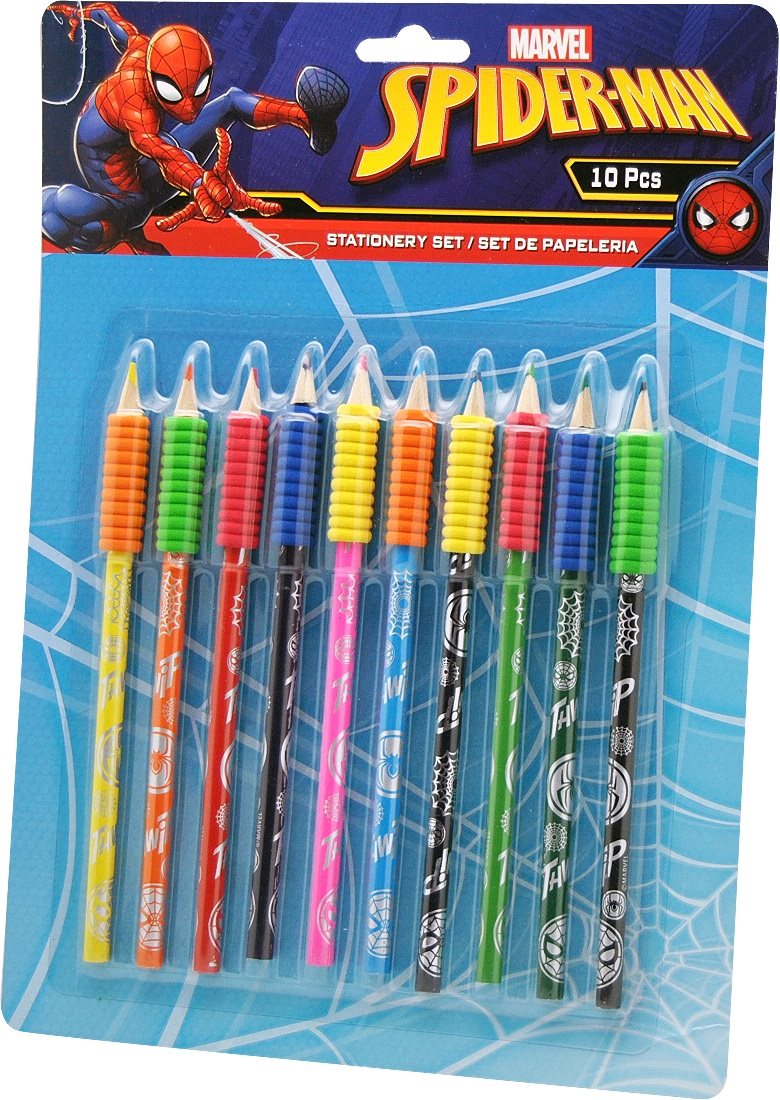 Färgpennor med grepp - Spiderman - 10-pack  Spindelmannen